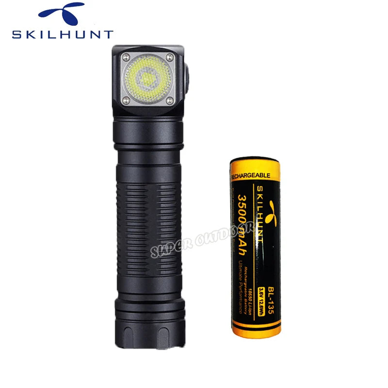 SKILHUNT 1200lumens LED Flashlight,H04 Series Light Weight Head lamp,Tail magnet 18650 Headlamp,Easy Clip Running Working