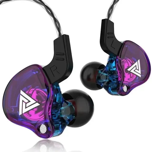 QKZ AK6 Wired Headphones Dual Drive HiFi Earphone with Microphone 3.5mm Sport Running Music Earbuds Bass Stereo Headset Original