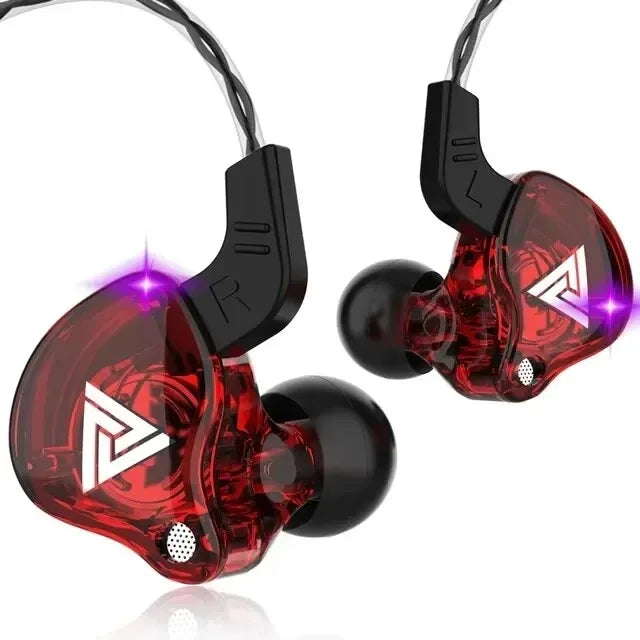 QKZ AK6 Wired Headphones Dual Drive HiFi Earphone with Microphone 3.5mm Sport Running Music Earbuds Bass Stereo Headset Original