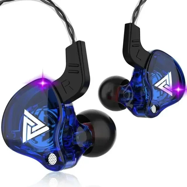 QKZ AK6 Wired Headphones Dual Drive HiFi Earphone with Microphone 3.5mm Sport Running Music Earbuds Bass Stereo Headset Original