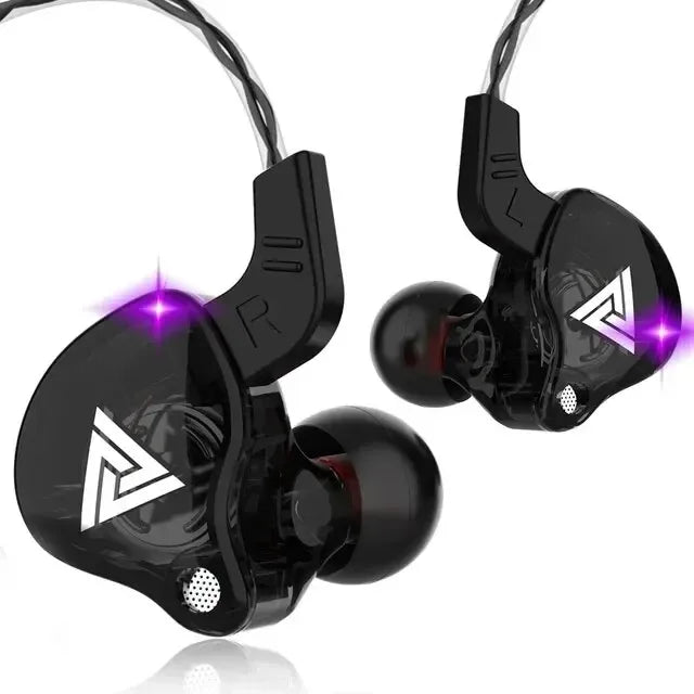 QKZ AK6 Wired Headphones Dual Drive HiFi Earphone with Microphone 3.5mm Sport Running Music Earbuds Bass Stereo Headset Original