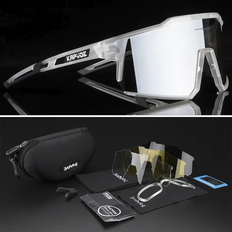 4 Lens Men Women Cycling Glasses Polarized Sport MTB Road Bike Goggles UV400 Bicycle Eyewear Fishing Running Driving Sunglasses