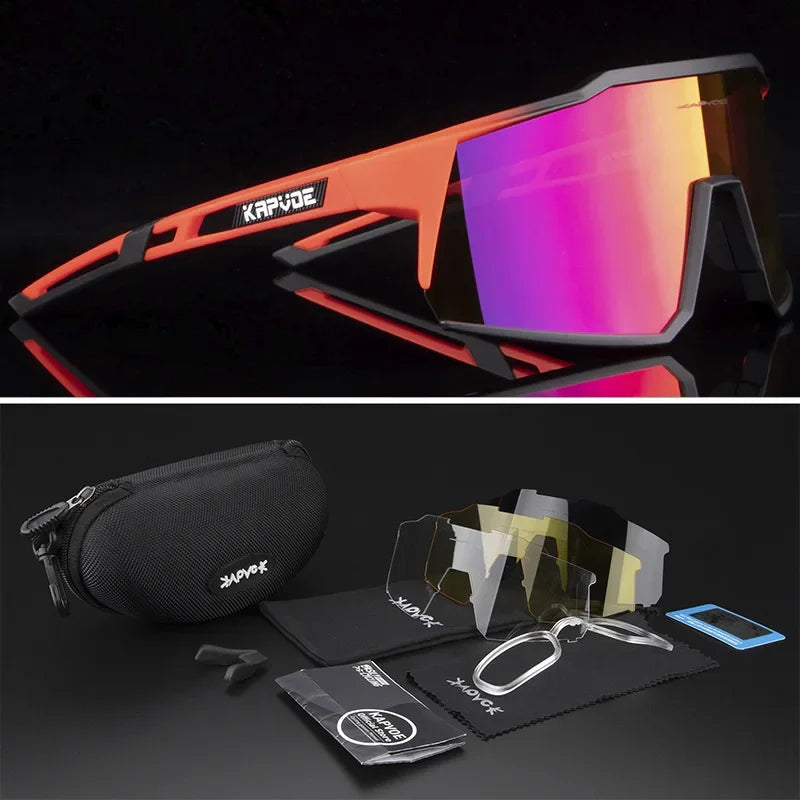 4 Lens Men Women Cycling Glasses Polarized Sport MTB Road Bike Goggles UV400 Bicycle Eyewear Fishing Running Driving Sunglasses