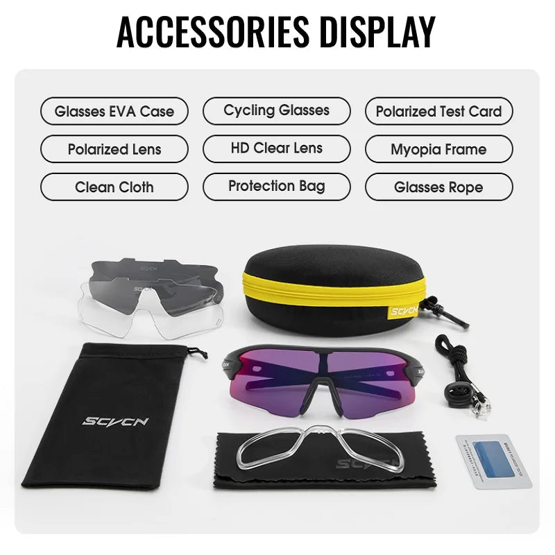 Polarized 3 Lens Men Women Cycling Fishing Sport Glasses Road Bike Racing Goggles Bicycle Running Driving Sunglasses MTB Eyewear