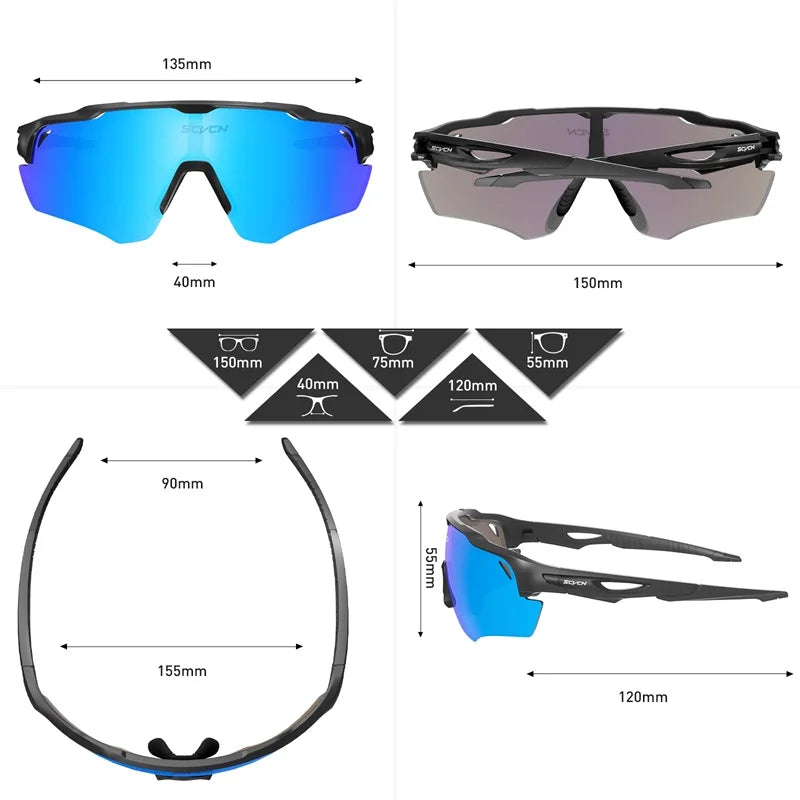 Polarized 3 Lens Men Women Cycling Fishing Sport Glasses Road Bike Racing Goggles Bicycle Running Driving Sunglasses MTB Eyewear