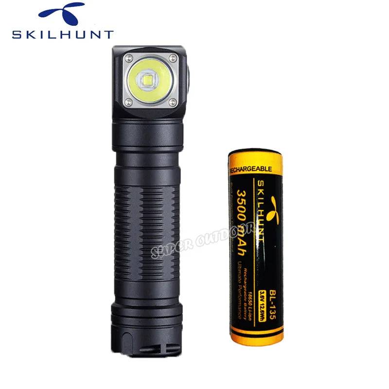 SKILHUNT 1200lumens LED Flashlight,H04 Series Light Weight Head lamp,Tail magnet 18650 Headlamp,Easy Clip Running Working